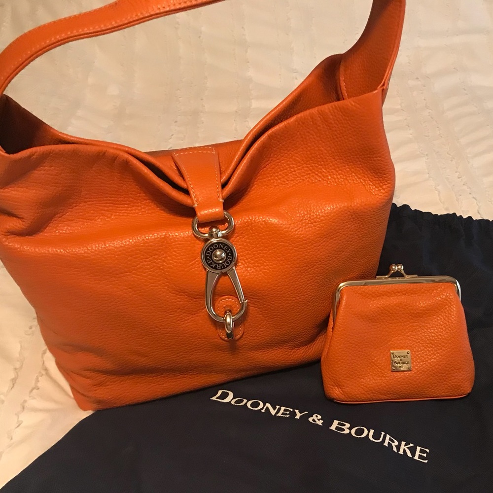 Dooney & Bourke Belvedere Leather Hobo Logo Lock
